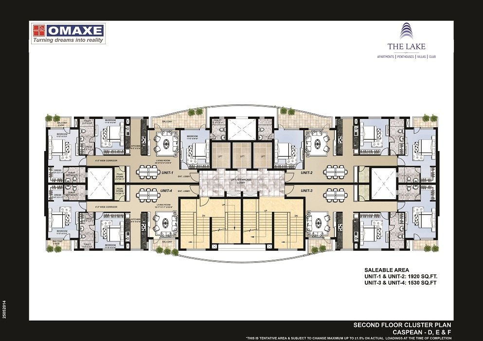 3 BHK 1920 sqft Floor Plan - Caspean Tower
